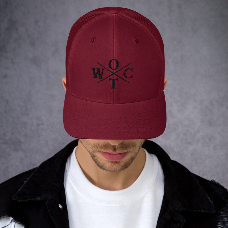OTWC - Trucker Cap - Black Text – One size, Cranberry