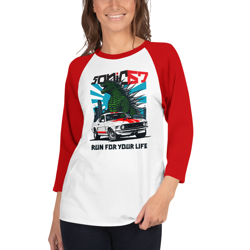 Lizard Mustang - 3/4 sleeve raglan shirt