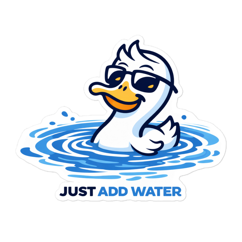 Happy Duck - Just Add Water (Outline version)
