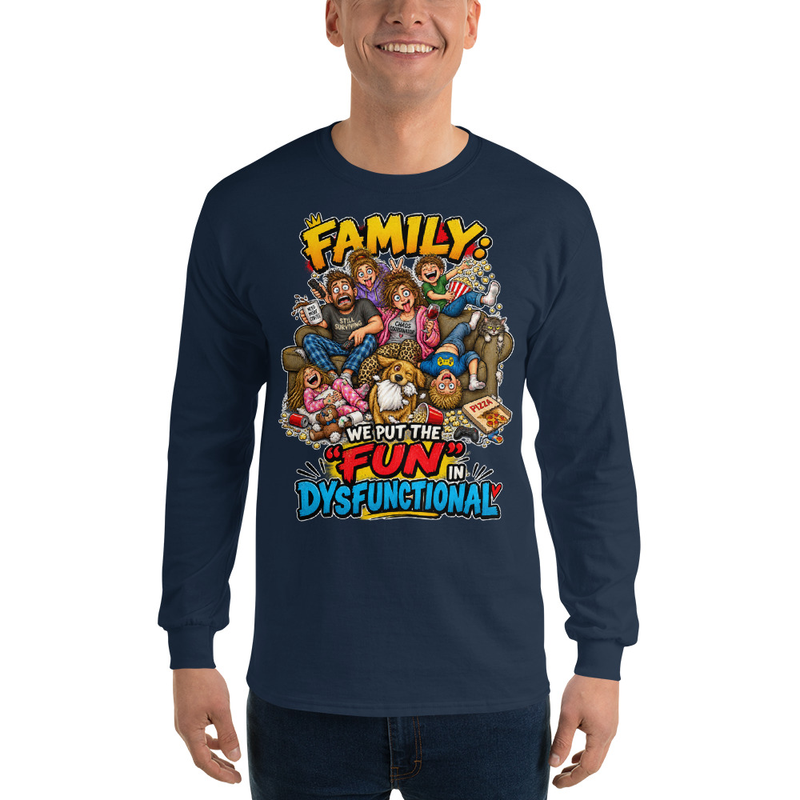 Dysfunctional - Men’s Long Sleeve Shirt – S, Navy