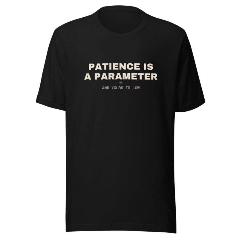 PATIENCE IS A PARAMETER Tee — Reef Aquariums merch