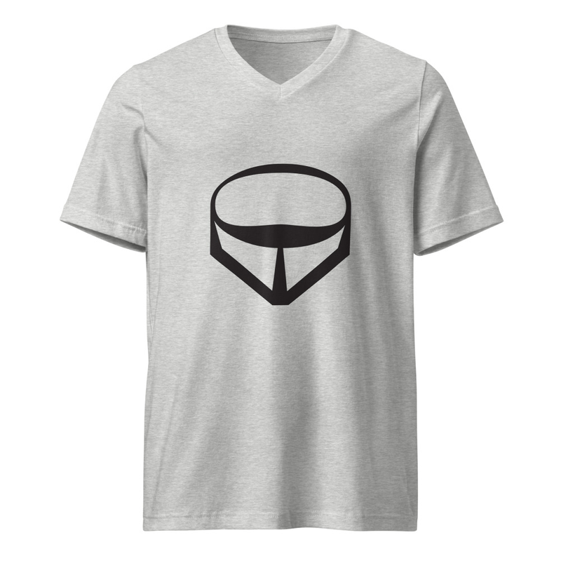 ECKALEO Short Sleeve V-Neck T-Shirt with black logo