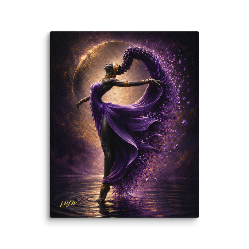 Grace in Purple | Black Woman Ballet Canvas Wall Art