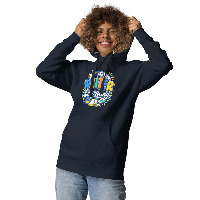 Be Writing - Adult Hoodie – L, Navy Blazer