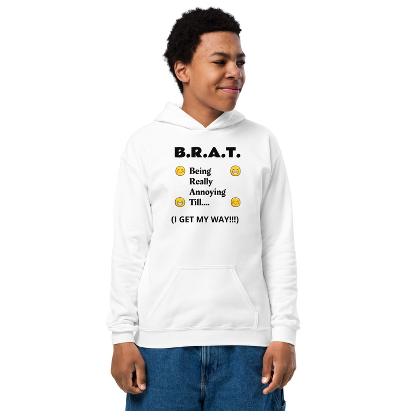 B.R.A.T. Youth Hoodie – XS, White