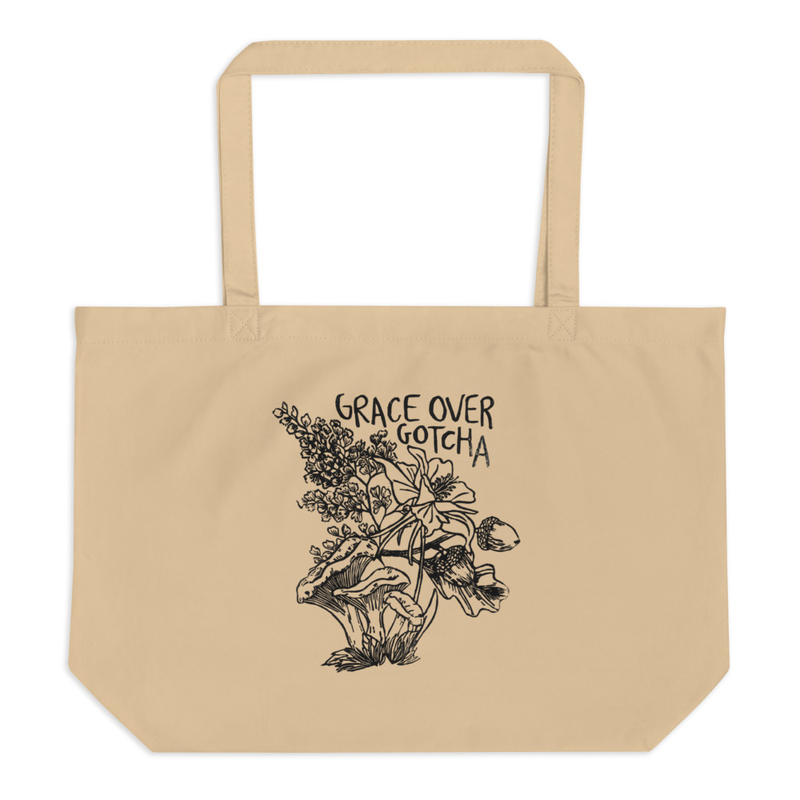 Large Grace Over Gotcha Tote Bag