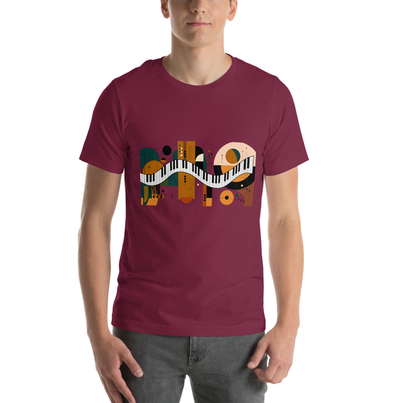 Abstract Piano Keyboard on Unisex T-shirt – Image 6