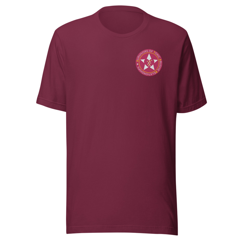 STARs Badge Embroidered T-Shirt - Dark – XL, Maroon