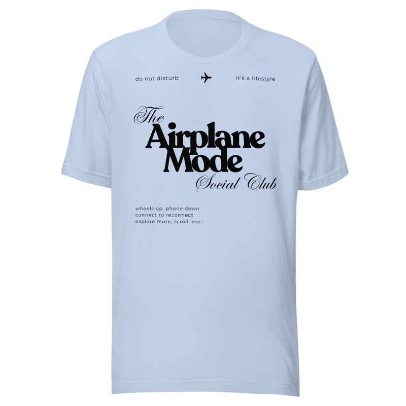 Airplane Mode Tee – XS, Baby Blue