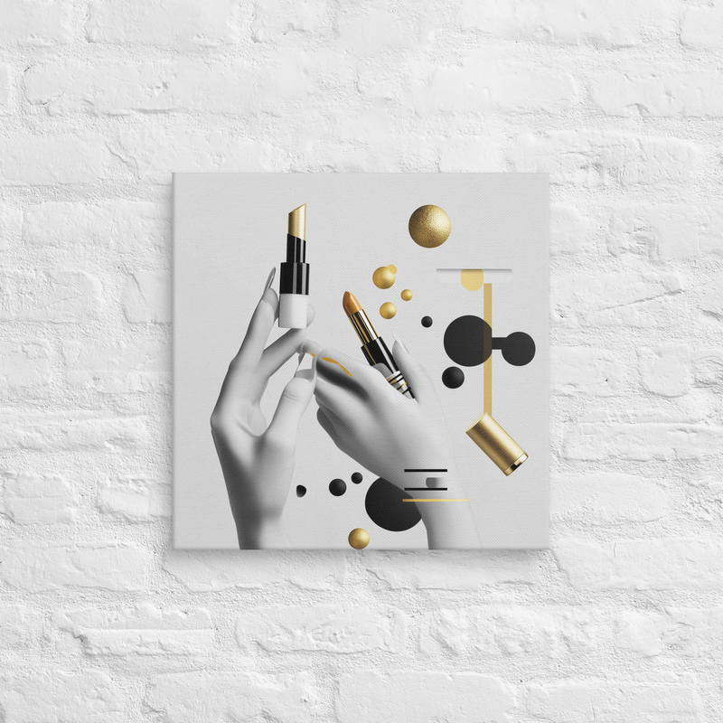 Geometric Makeup Art on Canvas