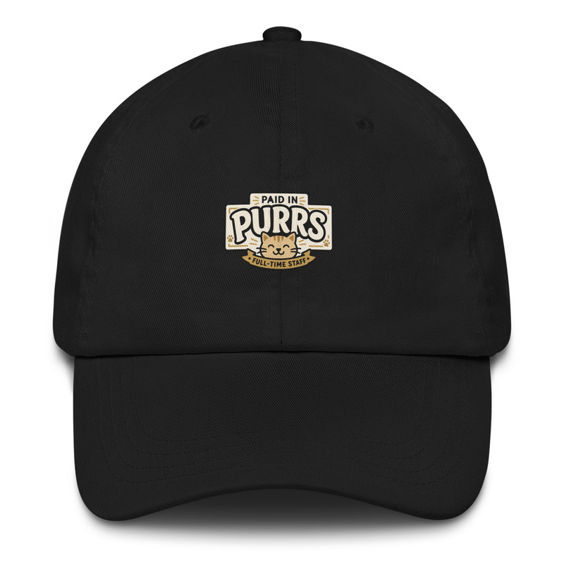 Paid In Purrs Cap in Black