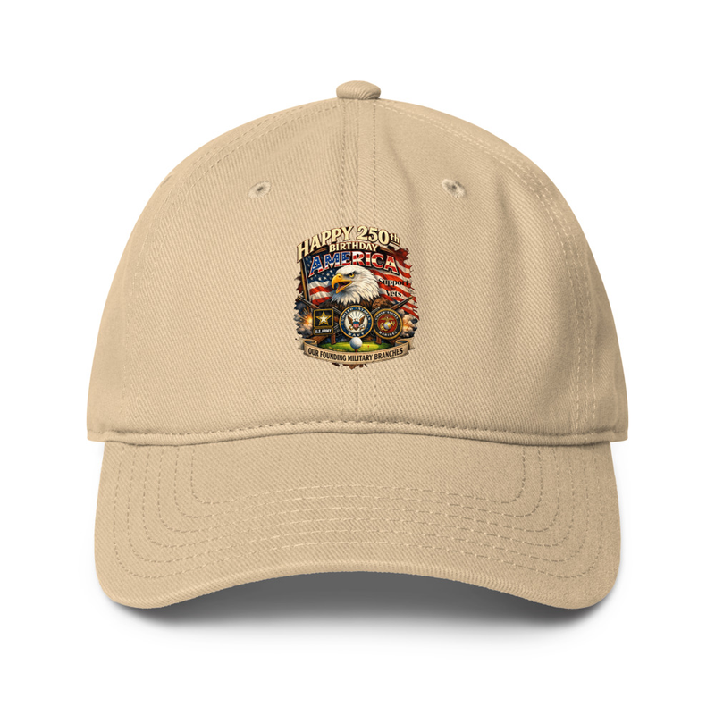 Happy Birthday America Low-profile baseball cap – One size, Khaki