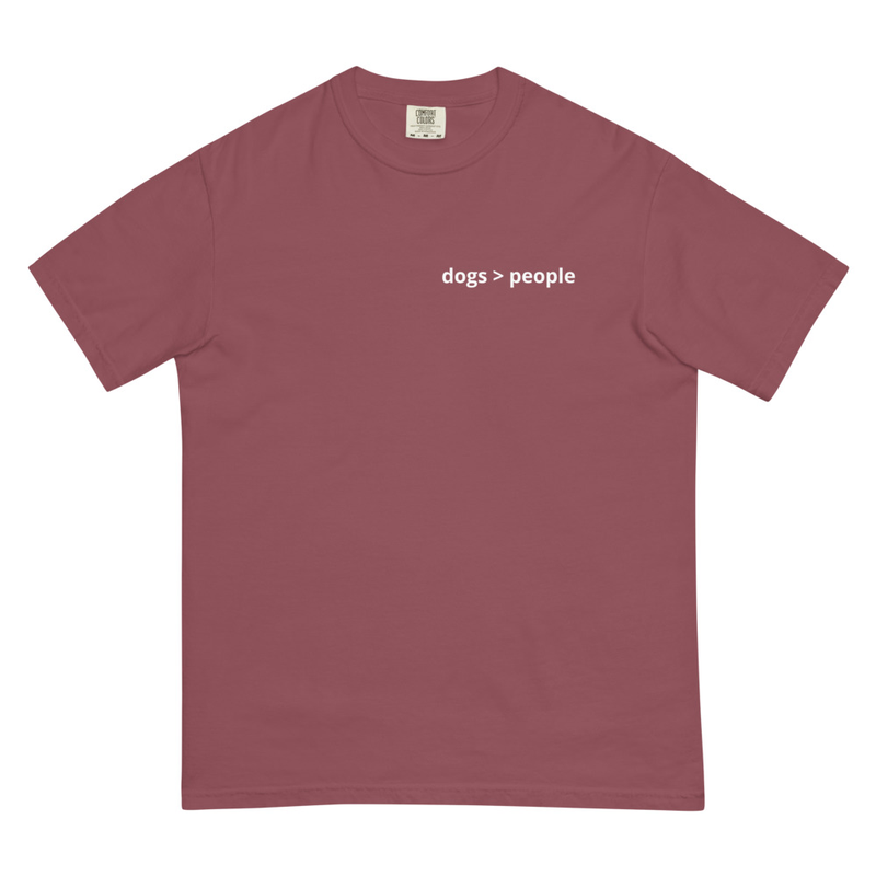 dogs > people Unisex garment-dyed heavyweight t-shirt – XL, Brick
