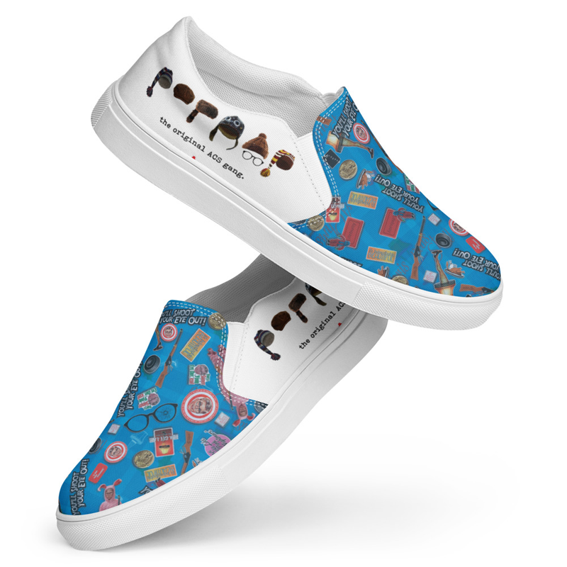 Light Blue Collage A Christmas Story Women’s Slip-on Canvas Shoes