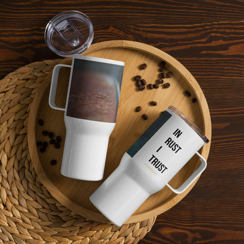 "In Rust I Trust" - Travel mug with a handle