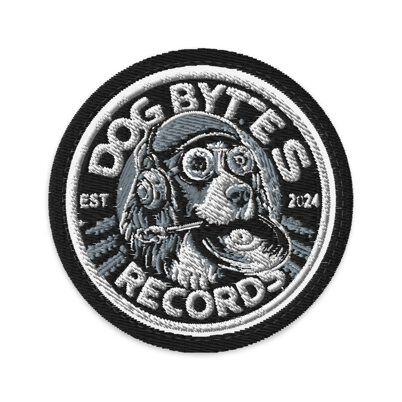 Dog Bytes Records Logo Embroidered Tactical Patch in White