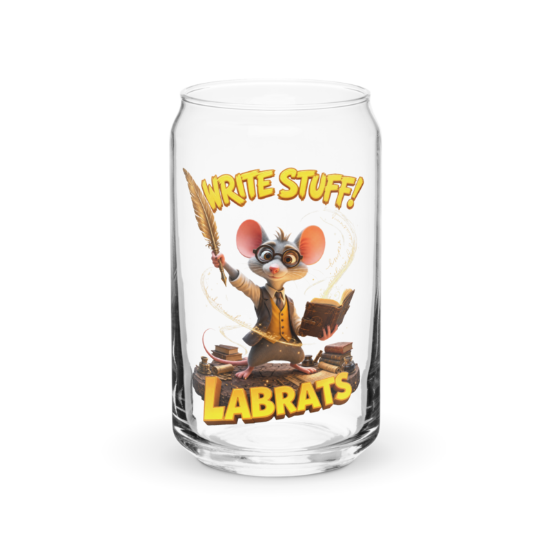 Quill Scribblesnout Write Stuff 16oz Can Glass