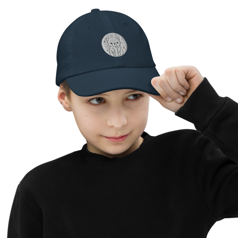 Youth Baseball Cap – Cute Bear Embroidered Hat for Kids