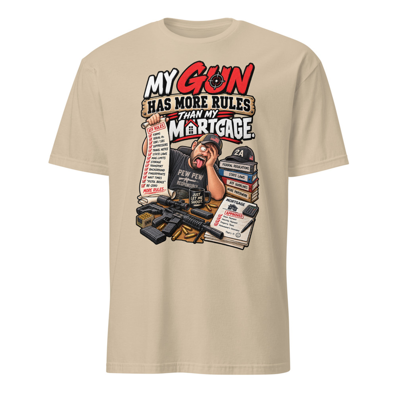 Gun Rules - Short-Sleeve Unisex T-Shirt – XL, Sand