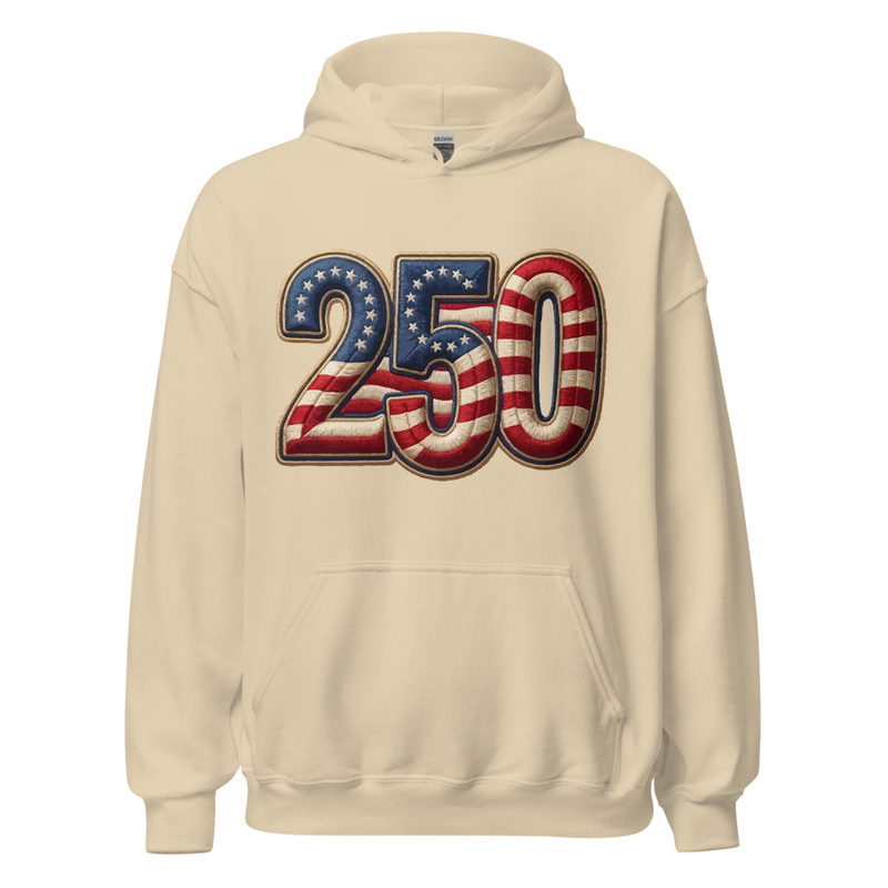 USA 250 | 250 Unisex Hoodie – XL, Sand