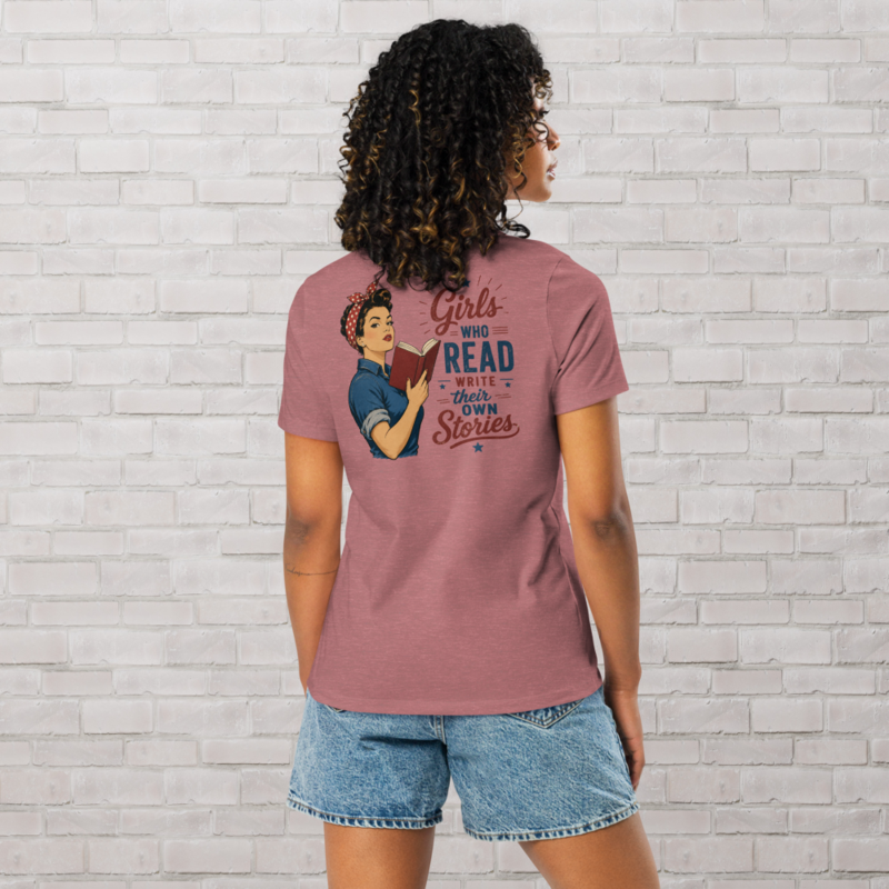 Girls Who Read Women's Relaxed T-Shirt – M, Heather Mauve