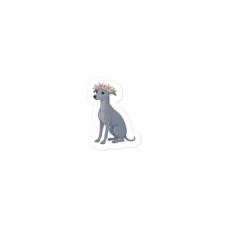 Flower Crown Italian Greyhound Sticker — Floof