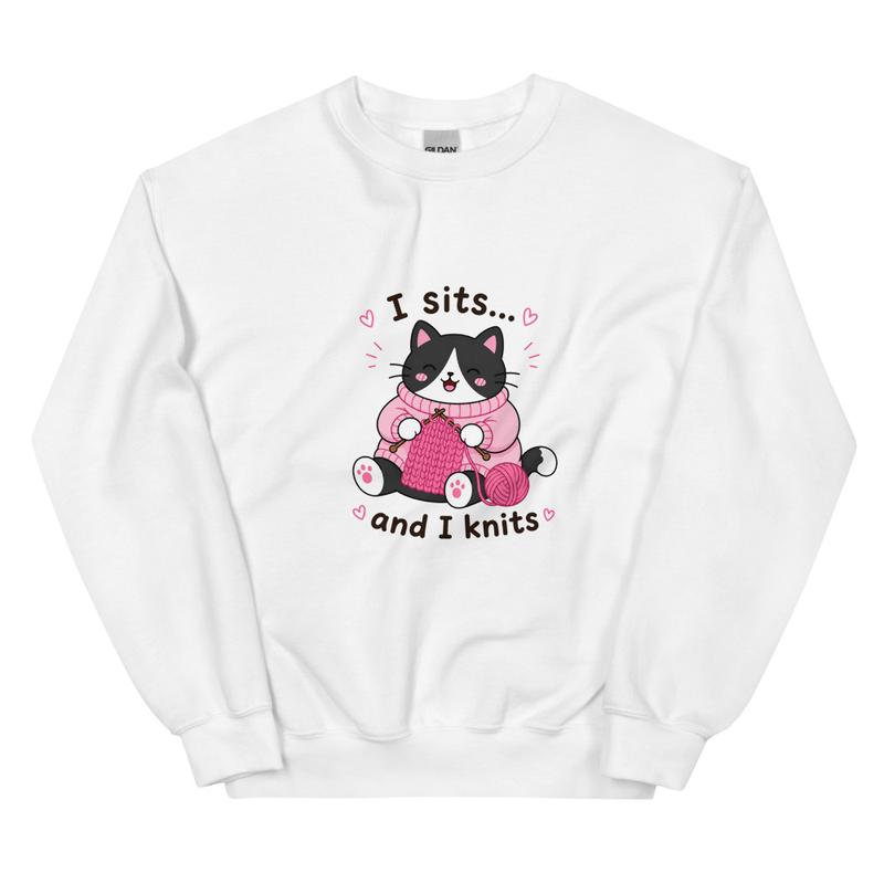 Tuxedo Cat Knitting Jumper – 5XL, White