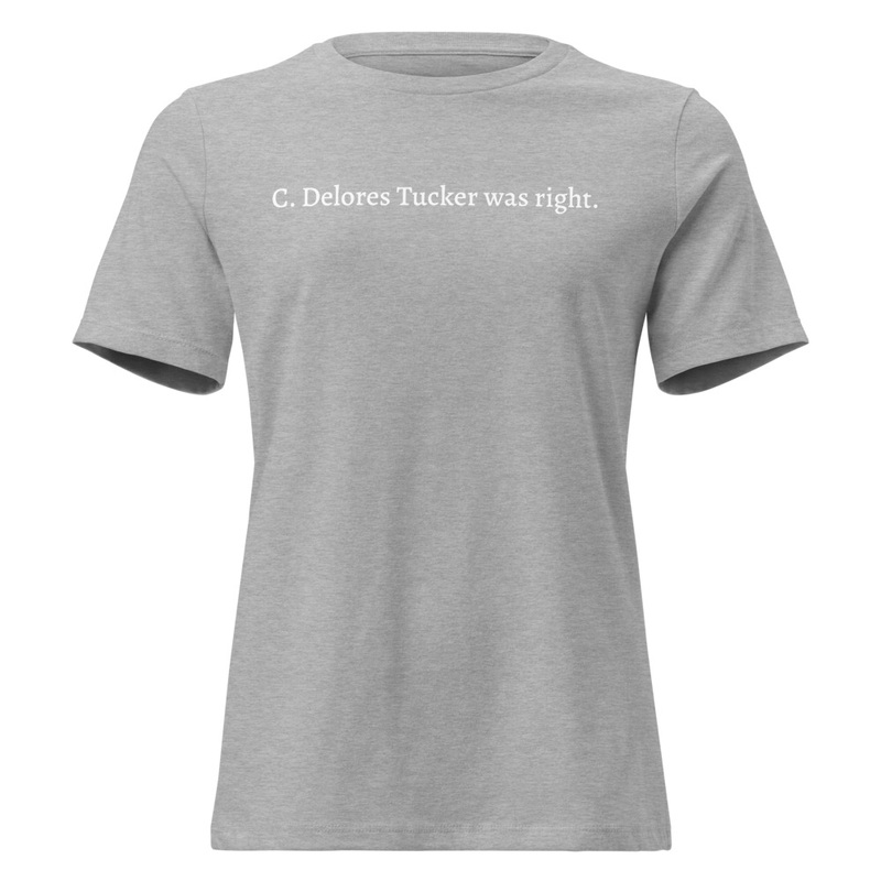 C. Delores Tucker Tee - White (Women's) – S, Athletic Heather