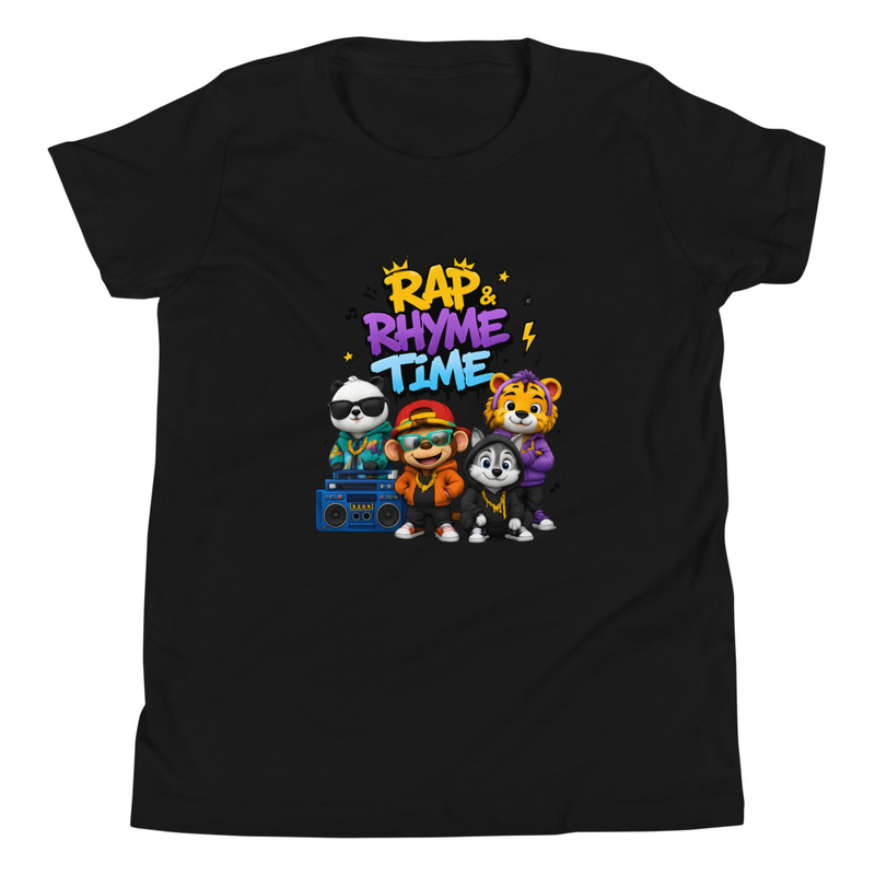 Rap & Rhyme Time Boombox - Youth Short Sleeve T-Shirt