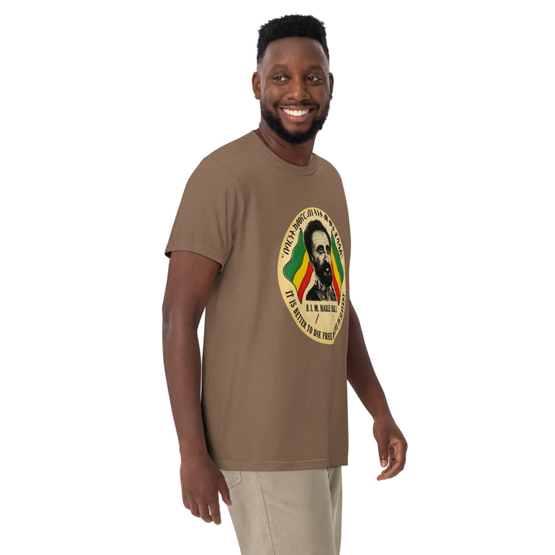Emperor Selassie I Freedom Unisex garment-dyed heavyweight t-shirt – M, Espresso