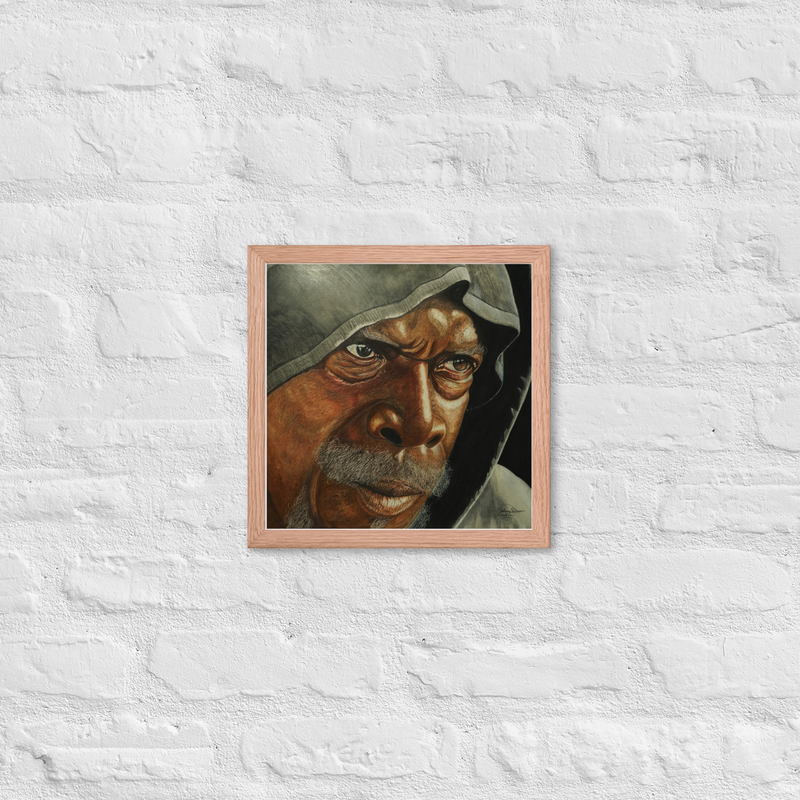 Intensity Framed Poster – 12″×12″, Red Oak