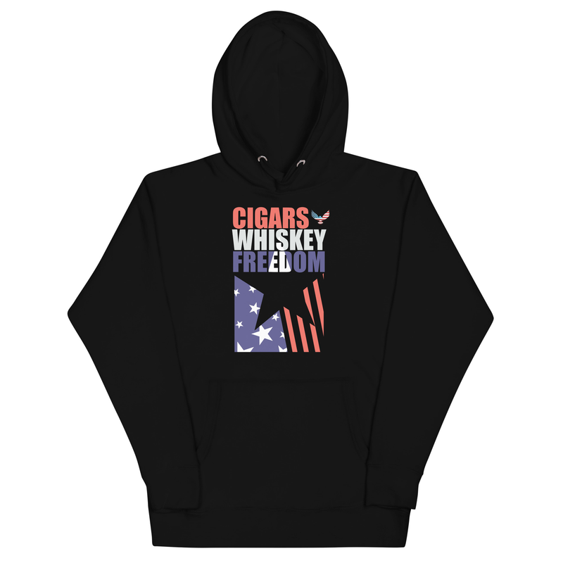 Cigars Whiskey and Freedom - American Pride Unisex Hoodie
