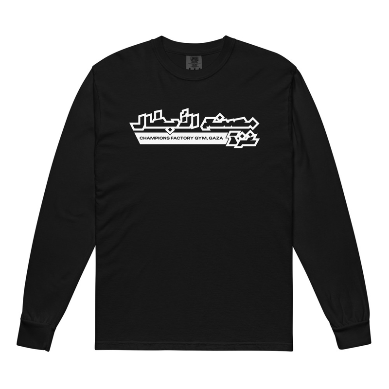 Athletic Script Long Sleeve Tee, Black