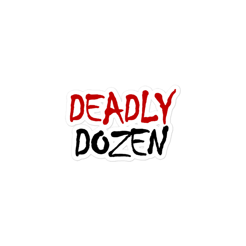 Deadly Dozen Sticker, White