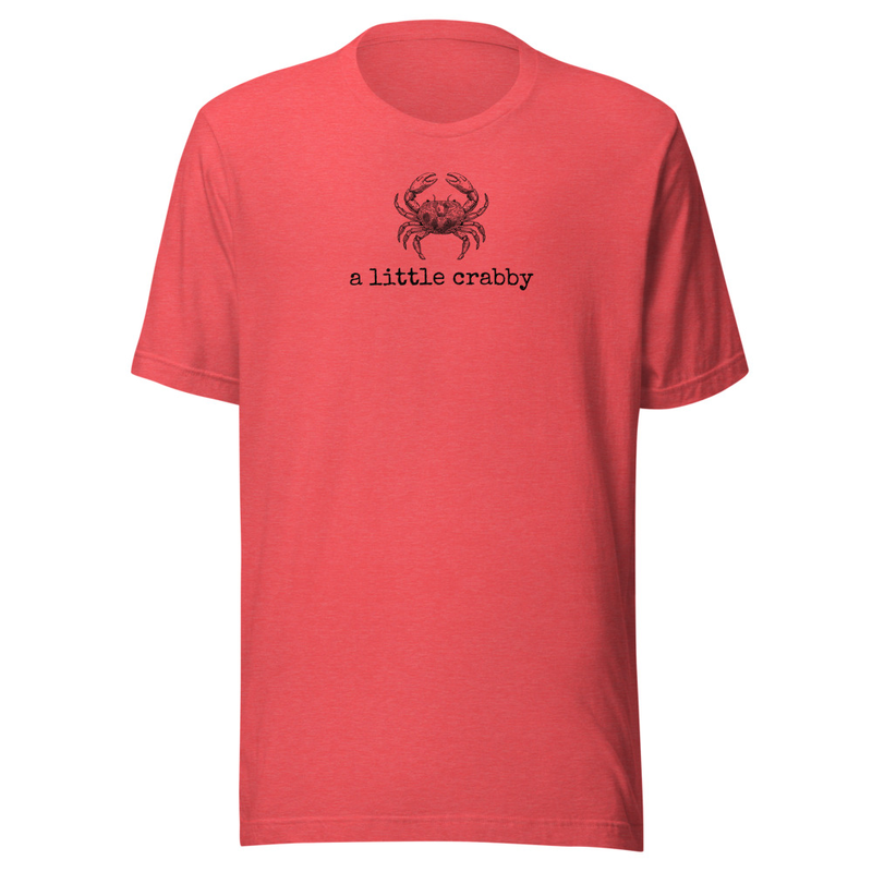 A Little Crabby Tee – M, Heather Red