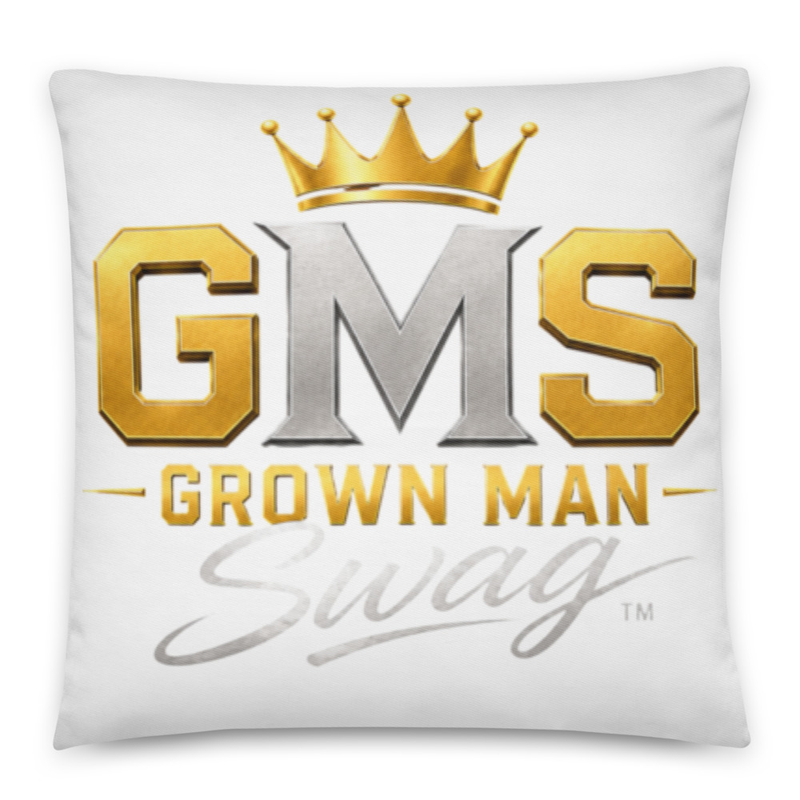 Grown Man Swag™ Signature Premium Cotton Throw Pillow | Confidence • Style • Respect – 22″×22″