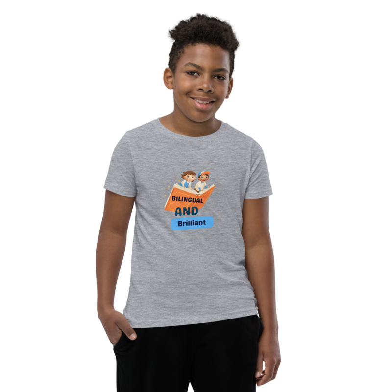 Youth Short T - Bilingual And Brilliant 2 – S, Athletic Heather