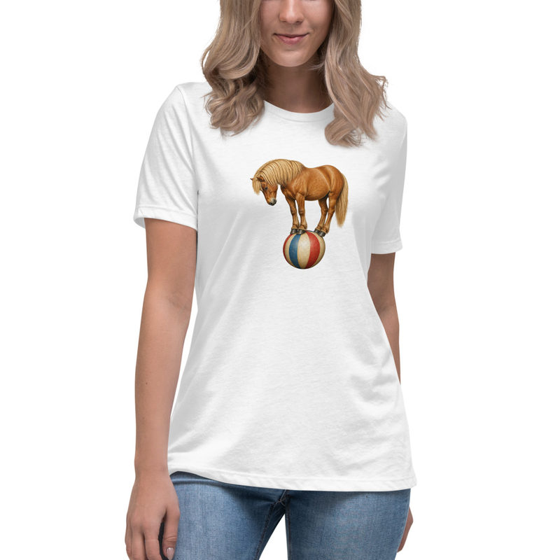 Balancing Icelandic Horse Women's Relaxed Tee