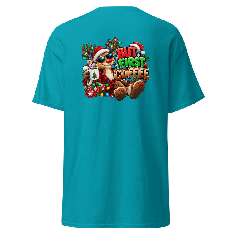 But First Coffee Christmas Unisex classic tee – S, Tropical Blue