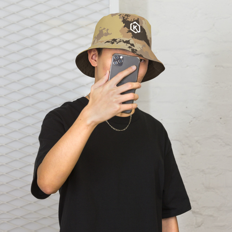 Kicxs Reversible Bucket Hat - Brown/Tan Camo