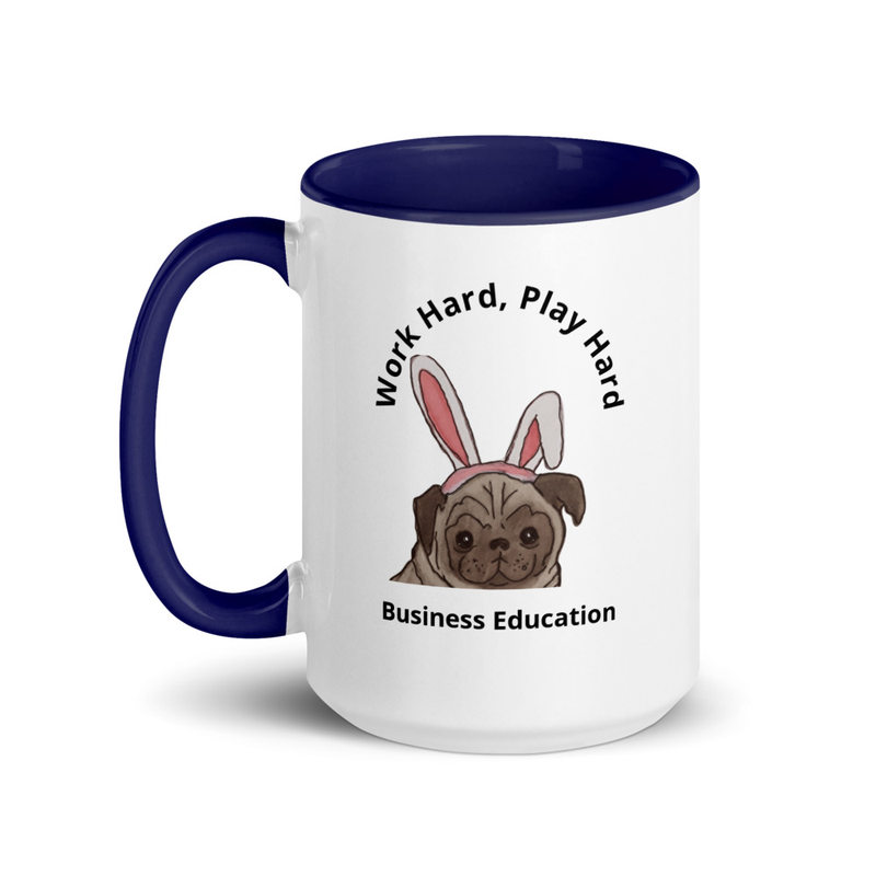 Business Education - Mug with Color Inside – 15 oz, Dark Blue