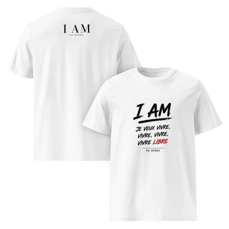 T-Shirt Blanc « I AM » Unisex Organic Cotton 