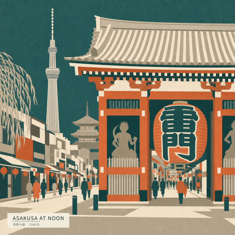 Asakusa at Noon(浅草の昼)のアートワーク