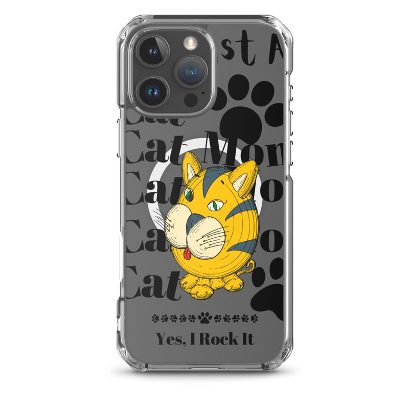 MagSafe® clear case for iPhone®: Just A Cat Mom – iPhone 16 Pro Max