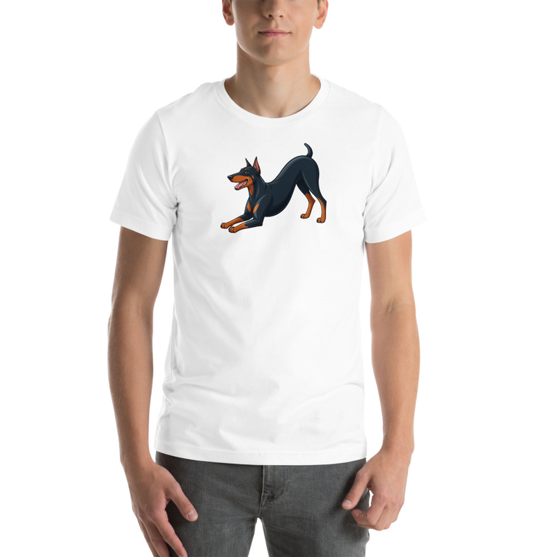 Doberman Pinscher Downward Dog Yoga Tee - Unisex T-Shirt
