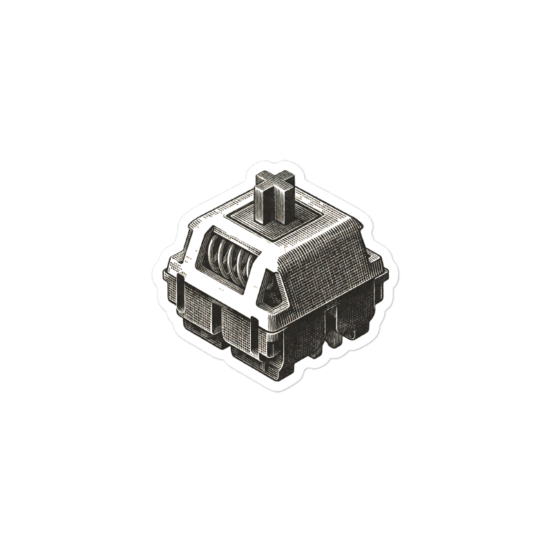 The Thock Engine Sticker mockup