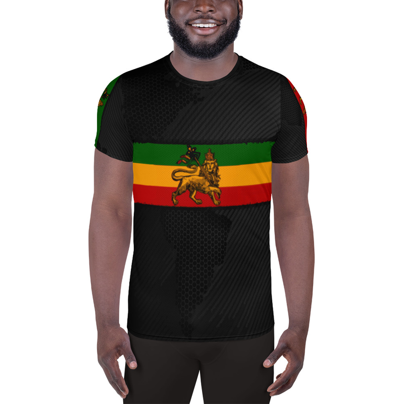 Lion of Judah World All-Over Print Men's Athletic T-shirt