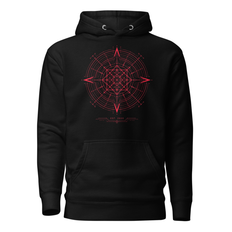 Uncle Benny ® Void Compass Hoodie Neon Red EST. 2020