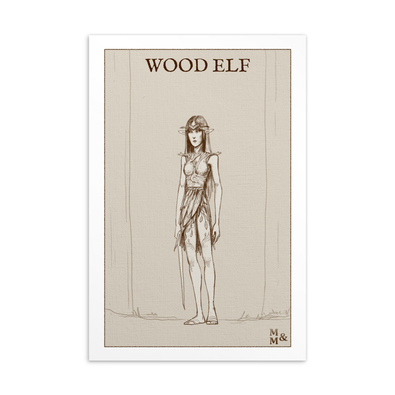 Illustrated Card: Wood Elf Female