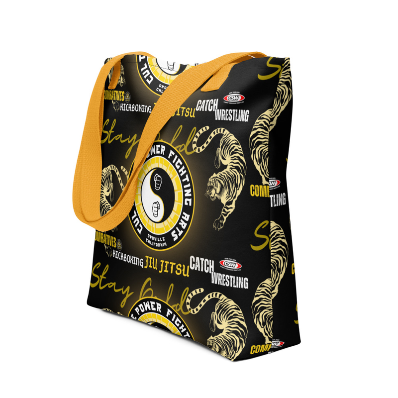 CPFA Two Tigers Tote bag – 15″×15″, Yellow